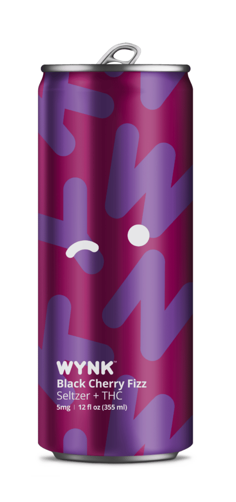 WYNK Black Cherry Fizz THC Seltzer + THC Drink, a micro-dose drink option for those looking to buy THC seltzer online. This cannabis drink serves as a healthy alcohol alternative, offering a non-alcohol drink experience with the benefits of liquid THC Drink. Enjoy the best alcohol alternative to relax with this infused thc drink. 5mg cann thc drink