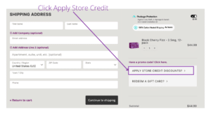 Click Apply Store Credit in Checkout