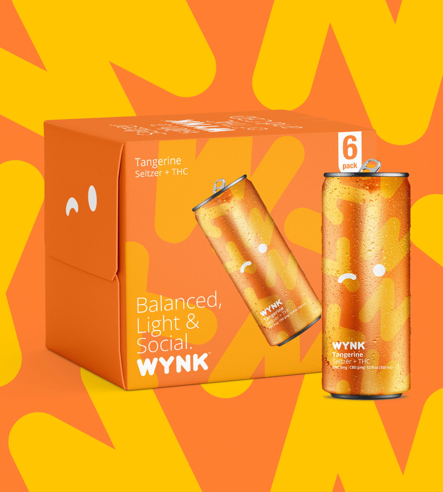 WYNK Tangerine 5mg 6 pack THC Seltzer